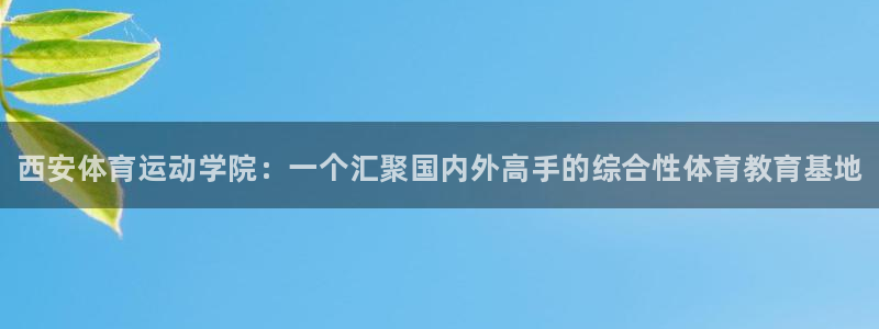 公海赌赌船官方正版app娱乐平台：西安体育运动学院：一个汇聚